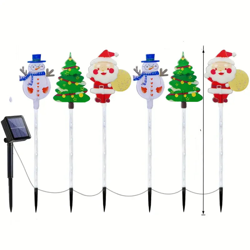 6PCS Solar Christmas Pathway Lights – Bright LED Waterproof Garden & Walkway Décor 870