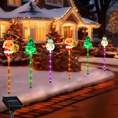 6PCS Solar Christmas Pathway Lights – Bright LED Waterproof Garden & Walkway Décor 870