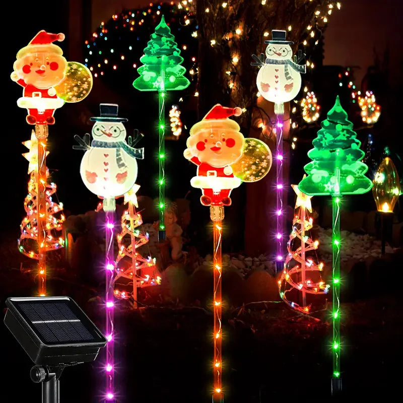 6PCS Solar Christmas Pathway Lights – Bright LED Waterproof Garden & Walkway Décor 870
