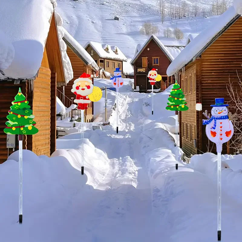 6PCS Solar Christmas Pathway Lights – Bright LED Waterproof Garden & Walkway Décor 870