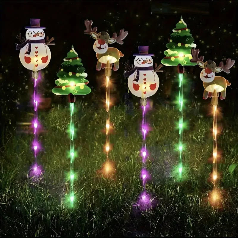 6PCS Solar Christmas Pathway Lights – Bright LED Waterproof Garden & Walkway Décor 870