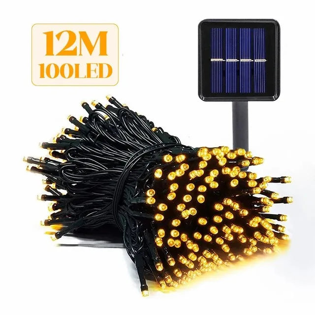 F2 LED Solar Lamp Outdoor Lights Christmas 8 Modes Solar String Lights Waterproof Solar Fairy Light Christmas Decor Decoration