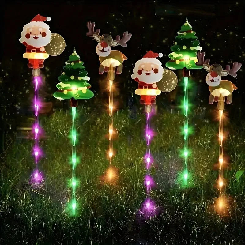 6PCS Solar Christmas Pathway Lights – Bright LED Waterproof Garden & Walkway Décor 870