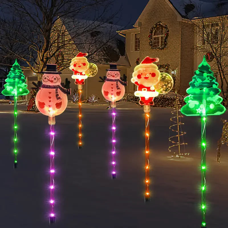 6PCS Solar Christmas Pathway Lights – Bright LED Waterproof Garden & Walkway Décor 870