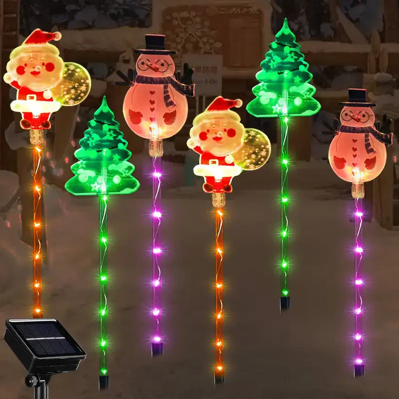 6PCS Solar Christmas Pathway Lights – Bright LED Waterproof Garden & Walkway Décor 870