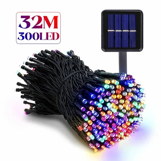 F2 LED Solar Lamp Outdoor Lights Christmas 8 Modes Solar String Lights Waterproof Solar Fairy Light Christmas Decor Decoration